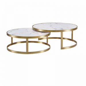 Splendour Coffee Table Set | White Marble