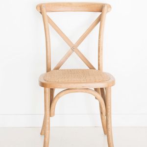 Stackable Provincial Cross Back Chair | Natural Oak | PREORDER