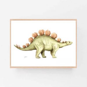 Stavros the Stegosaurus Dinosaur Fine Art Print | by Pick a Pear | Framed