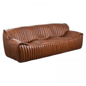 Stenson 3 Seater Leather Sofa | Havana Brown | Schots