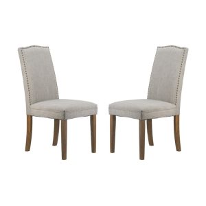 Studded Dining Chairs | Smoky Grey | Set of 2