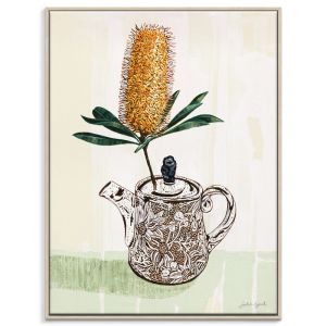 Sweetie Coast Banksia In Flower Flannel Teapot | Julie Lynch | Prints or Canvas by Artist Lane