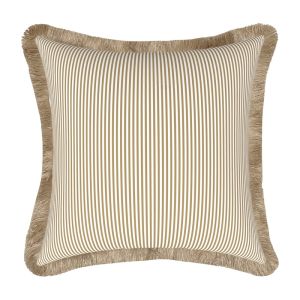 Tahiti Natural Stripe | 50x50cm | Fringed Outdoor Cushion | Inner Included