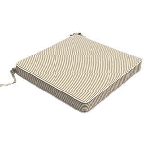 Tahiti Natural Stripe | Square Outdoor Chair Pad | Inner Included