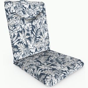 Tahiti Navy Escape | Outdoor High Back Chair Cushion | Inner Included