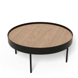 Tao Coffee Table | Black Frame with Natural Ash Top