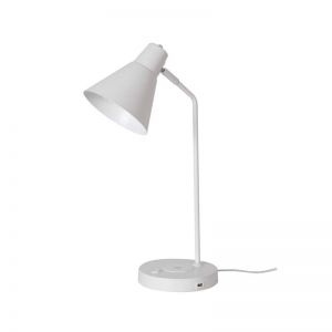 Targa Desk Lamp with USB and Wireless Charging White