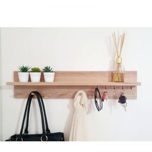 Tasmanian Oak Entryway Organiser Shelf | Various lengths