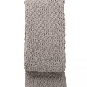 TAUPE LATTICE KNITTED THROW RUG