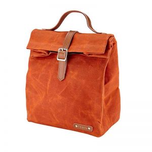 Tempa Adjustable Buckle Closure Insulated Cotton Canvas Lunch Bag Terracotta
