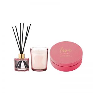 Tempa Luna Peach Orchard Candle/Reed Diffuser Scent Home Fragrance Décor Set