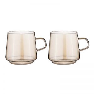 Tempa Oaklyn Tea Glass Mug | 2pc | Gold