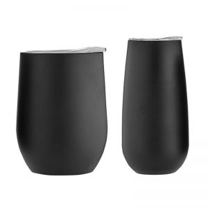 Tempa Sawyer After Hours Wine & Champagne Tumbler Gift Set | 2pc | Hot/Cold | Matte Black