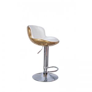 The Baron X2 Brass & White Leather Bar Stool| by Cocolea Furniture | Pre Order