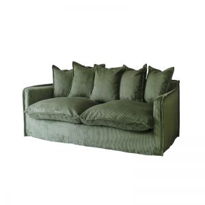 The Cloud 2 Seater Sofa With Slipcover | Sage Corduroy | by Black Mango