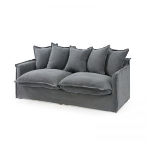 The Cloud 2 Seater Sofa With Slipcover | Slate | by Black Mango