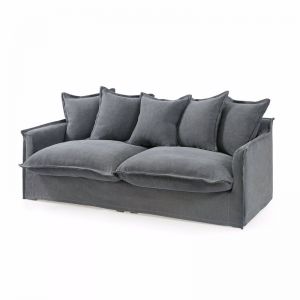 The Cloud 3 Seater Sofa With Slipcover | Slate | by Black Mango | PRE-ORDER JANUARY 2022 ARRIVAL