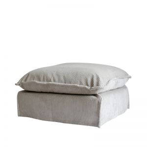 The Cloud Ottoman With Slipcover | Mist Corduroy | by Black Mango