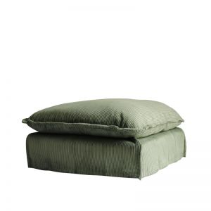 The Cloud Ottoman With Slipcover | Sage Corduroy | by Black Mango