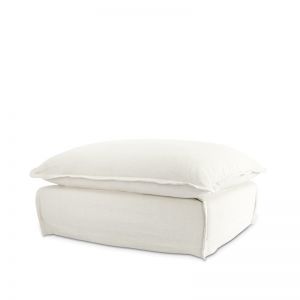 The Cloud Ottoman With Slipcover | Stone | by Black Mango