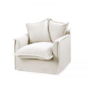 The Cloud Single Seater with Slipcover | Stone | by Black Mango