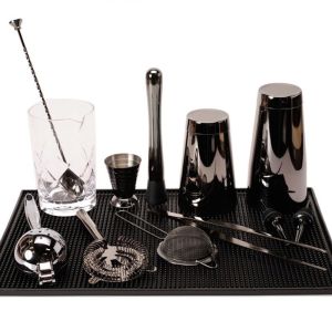 The Complete Professional at Home Bar Kit | Black Chrome