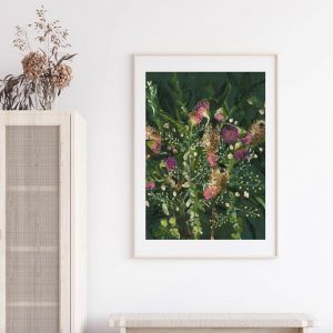 The Floral Forager | Unframed Art Print by Grotti Lotti | Various Sizes