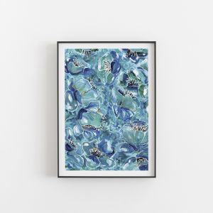 The Garden of Blue Tranquility #1 | Wall Art Print | By Pick a Pear | Unframed