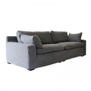 The Haven 3 Seater Sofa With Slipcover | Slate | by Black Mango