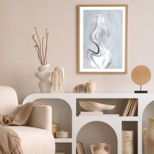 The Serenity Curve Vase 1 | Grey | Framed Fine Art Print by Pick a Pear