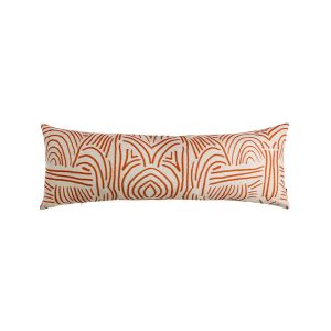 Tiki Hut Terracotta Long Lumbar 100% Linen with Feather Insert - 90x30cm