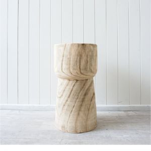 Timber Stool - Rustic Bark