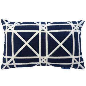 TORBAY Dark Blue and White Crosses Cushion Cover | 30cm x 50cm