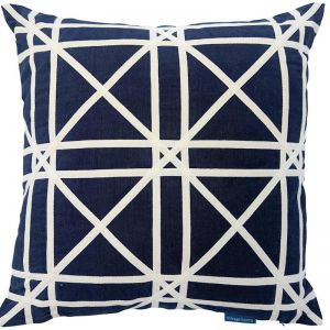 TORBAY Dark Blue and White Crosses Cushion Cover | 50cm x 50cm