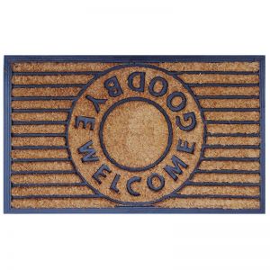 Traditional Scroll Welcome & Goodbye Coir Rubber Doormat