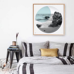 Trigg Beach | Framed Circle Print by Burbia