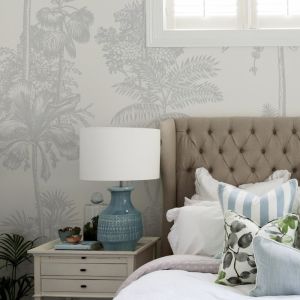Tropical Hamptons- Light Grey | Wallpaper