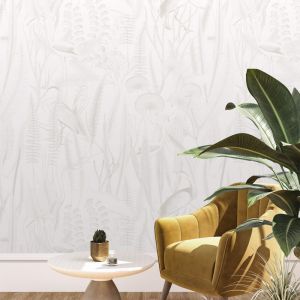 Tropical Reeds | Warm Grey | Wallpaper