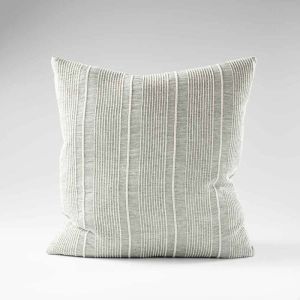 Ulivo Linen Cushion - Pistachio w' Off White Stripe