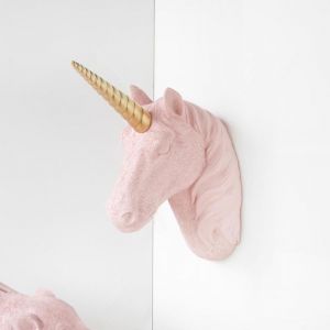 Unicorn Head Wall Mount | Pink / Gold