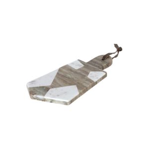 Vanina Triangular Marble Serving Board | Grey and White