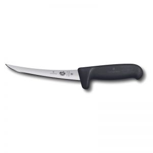 Victorinox Fibrox Boning Knife | 15cm | Curved Flex Narrow Blade with Safety Grip