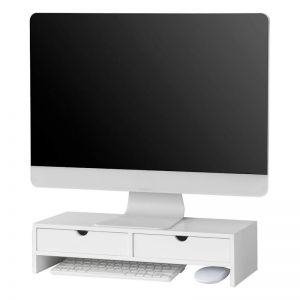 Vikus Monitor Stand and Desk Organizer | White