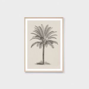 Vintage Tropical Palm | Umber | Framed Art Print