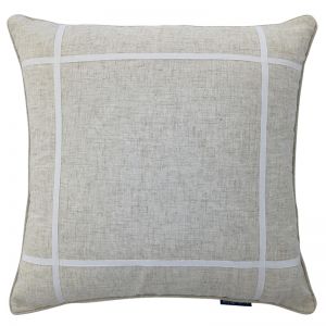 VISTA Linen and White Criss Cross Cushion Cover | 50cm x 50cm