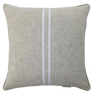 VISTA Twin Stripe Linen and White Cushion Cover | 50cm x 50cm