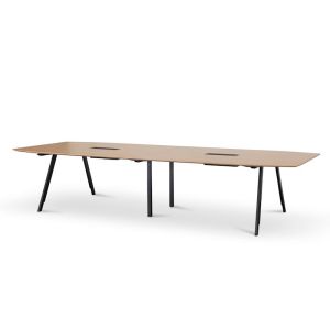 Vogue Boardroom Meeting Table | Natural Top With Black Legs
