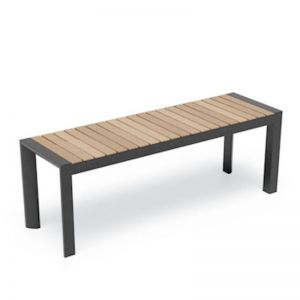 Vydel Outdoor Solid Teak Bench Seat | 120cm | Matt Charcoal