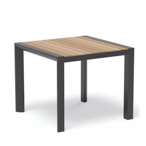 Vydel Outdoor Solid Teak Table | 90cm x 90cm | Matt Charcoal