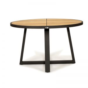Watego Outdoor Round Dining Table | 1.6m | Asteroid Black Powder Coated Legs